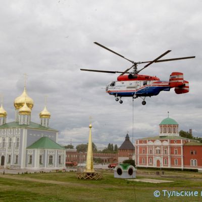 Установка шпиля в Тульском Кремле